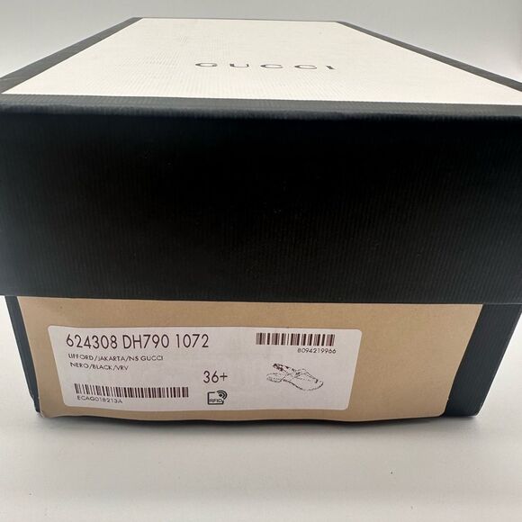 Gucci Siryo GG Web Strap Flat Leather Sandals Interlocking Black Thong EU 36.5 - Picture 12 of 12